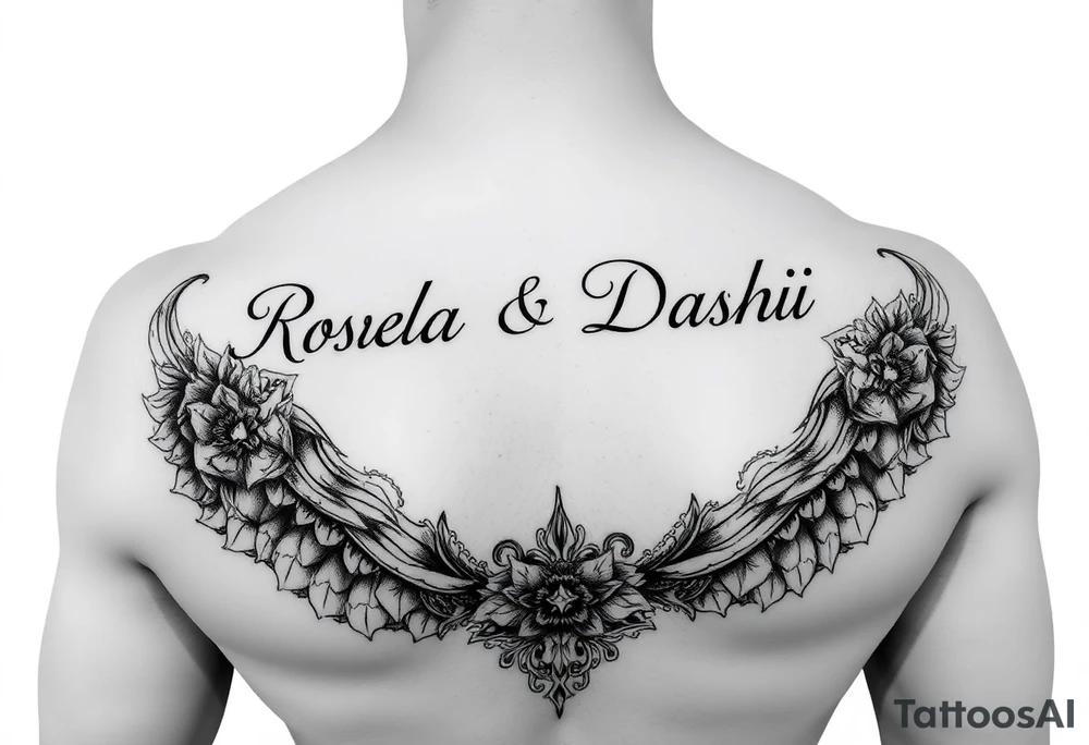 Combine the names rosela dashi and thellenze for a tattoo tattoo idea
