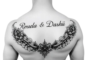 Combine the names rosela dashi and thellenze for a tattoo tattoo idea