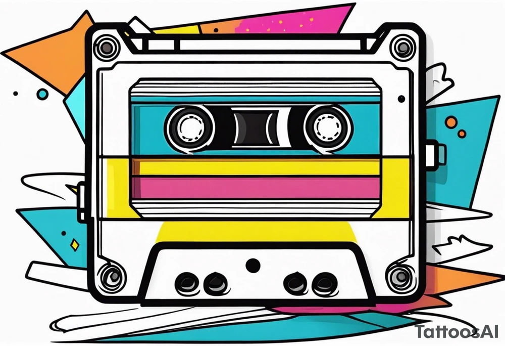 cassette 80s cartoon tattoo idea