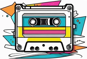 cassette 80s cartoon tattoo idea