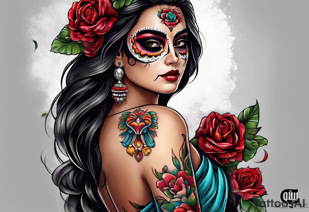 Mexico day of dead tattoo idea