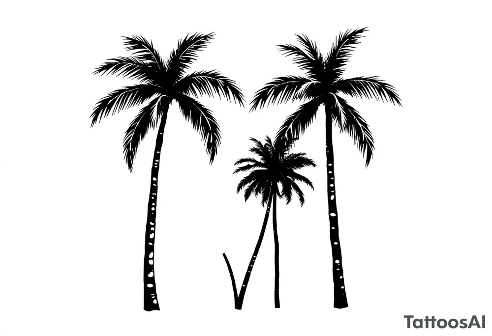 Palm trees, silhouette,  florida tattoo idea