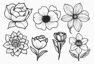 birth flowers september, october, november and may tattoo idea