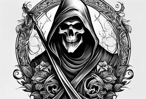 reaper tattoo design for upper arm and chest tattoo idea