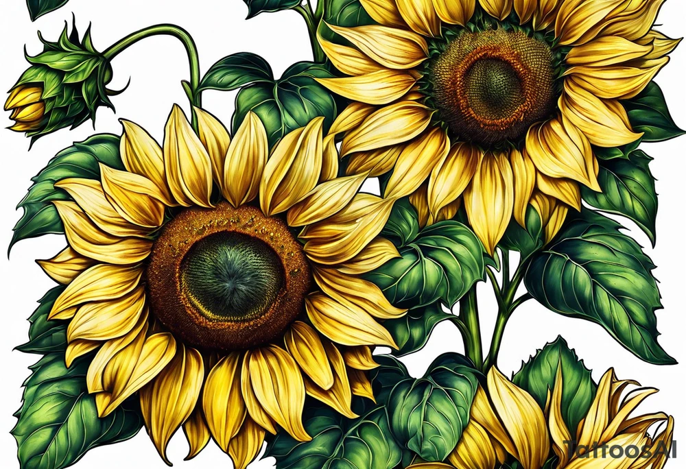 Sunflower for a male tattoo idea