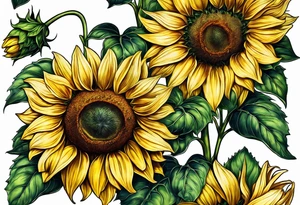 Sunflower for a male tattoo idea