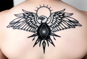 Assimetrical geometric design.hermann hesse demian. Abraxas bird, egg, sun tattoo idea