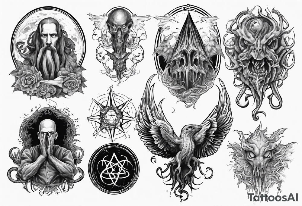 lovecraft myth tattoo for forearm tattoo idea
