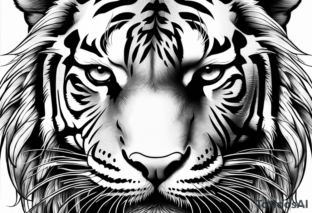 tiger vertical tattoo idea