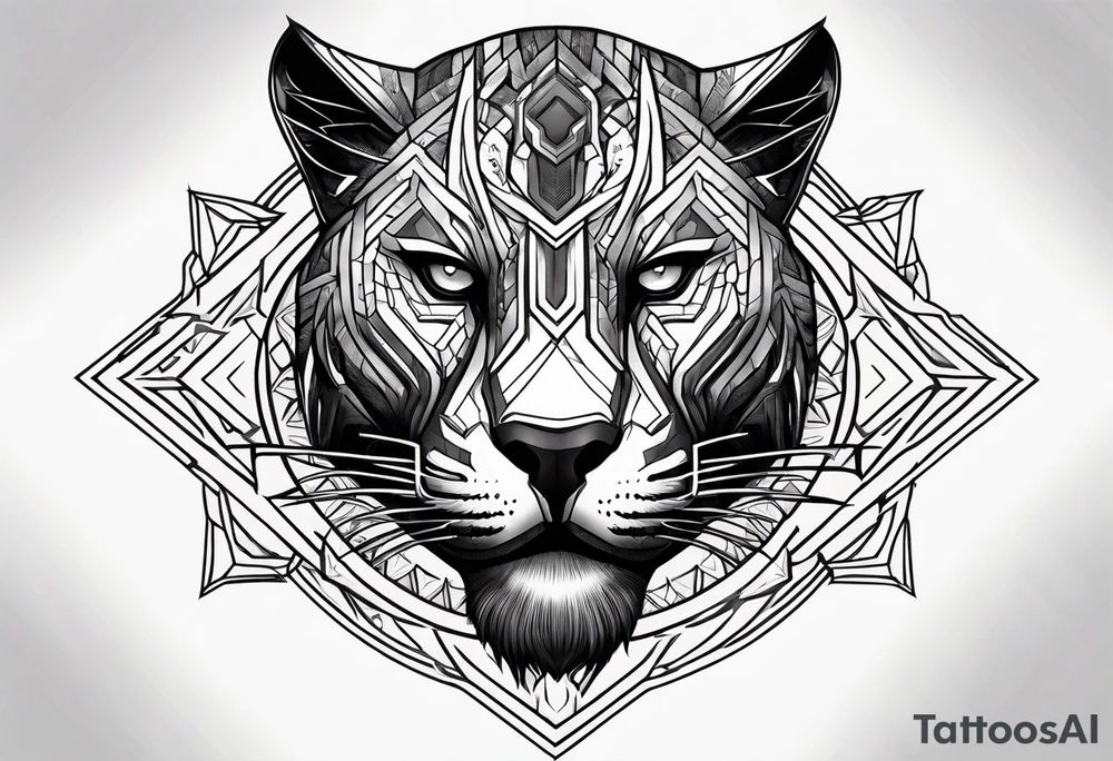 Black panther hell tattoo idea