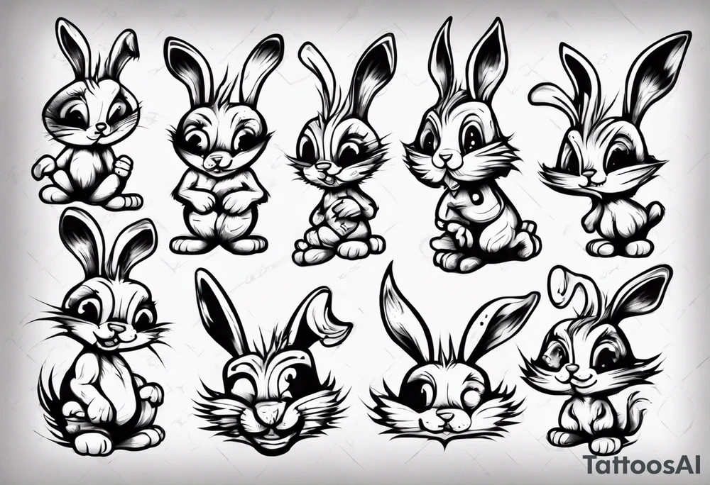 funny smunky bunny tattoo idea