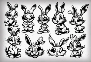funny smunky bunny tattoo idea