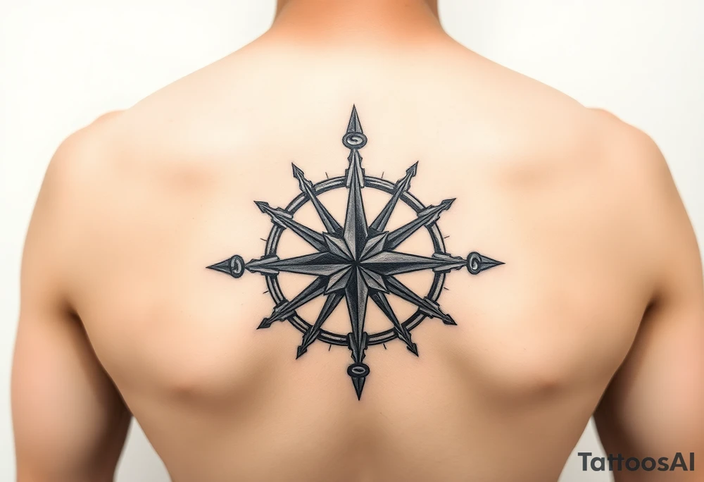 Compass rose tattoo idea