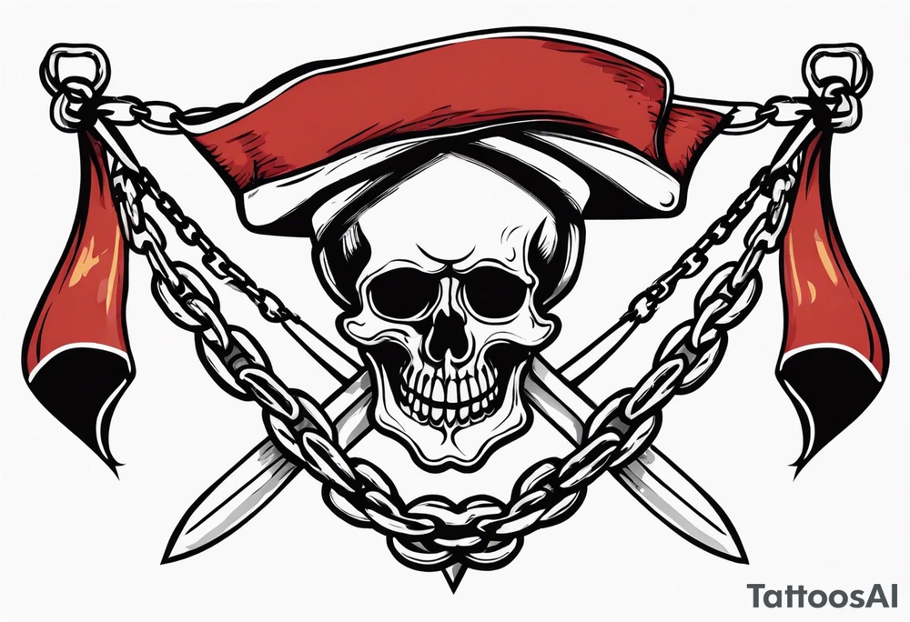 Pirate flags with chains tattoo idea