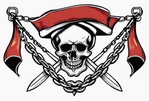 Pirate flags with chains tattoo idea
