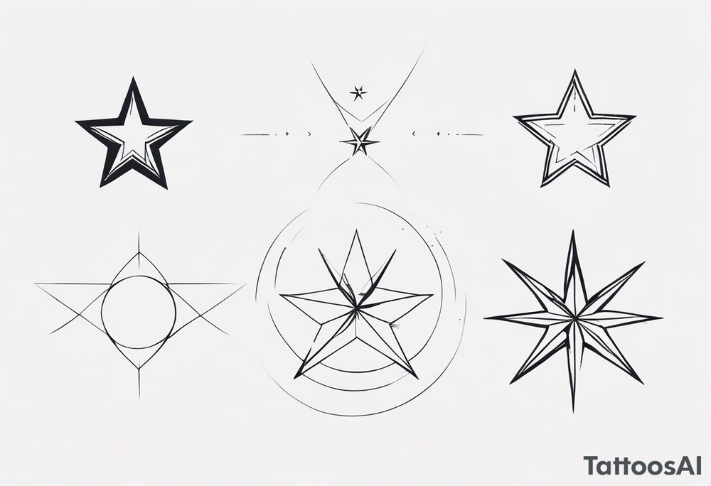 3 stages of a star tattoo idea
