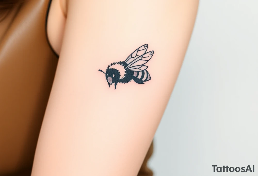 pilot bumble bee flying an airplane tattoo idea