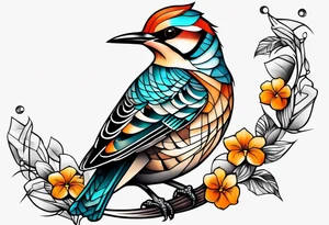 Female flicker bird tattoo idea