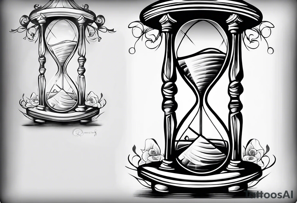Hour glass about life tattoo idea