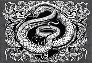 Trident weapon with snake tattoo idea