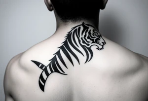 design japanese style tattoo with tiger stripe camouflage tattoo idea