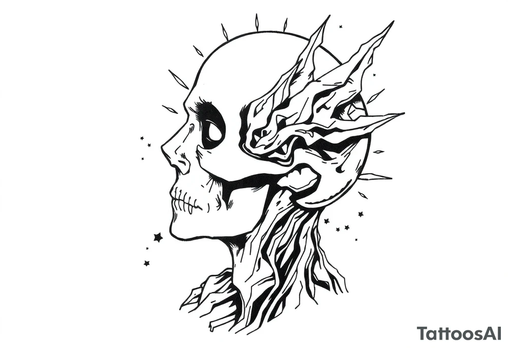 lost in thoughts but not much detail tattoo idea