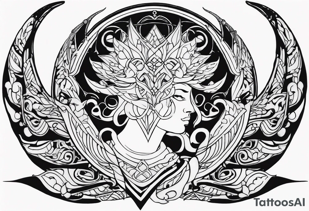 Hermes tattoo black work tattoo idea