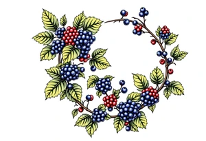 American traditional style Blackberry vine to wrap around an arm tattoo idea