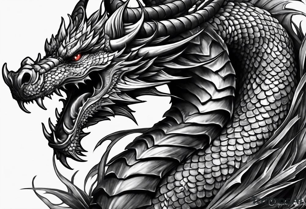 Dragon without wing is wrapped around a sword tattoo idea Dragon without wing is wrapped around a sword tattoo idea
