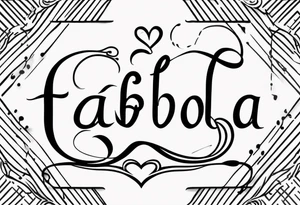 A tattoo that has the name Fabiola and that’s cursive and it has a type of heart. And that fits on my forearm tattoo idea