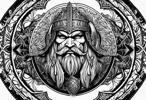 Valhalla round shield berserker tattoo idea