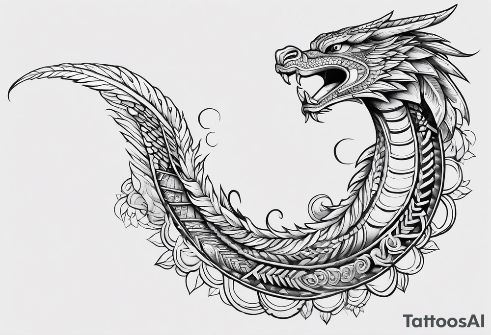 quetzalcoatl snake full body arm sleeve tattoo idea