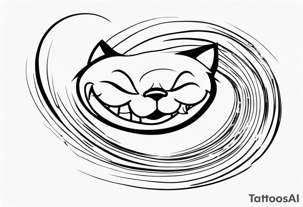 Mischievous Cheshire Cat tattoo idea