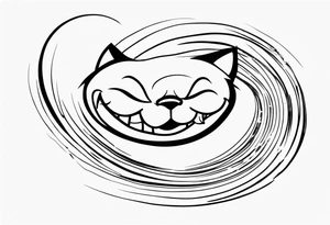 Mischievous Cheshire Cat tattoo idea