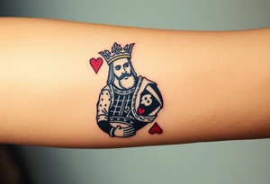 neo traditional king of hearts tattoo idea