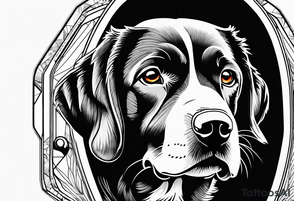 dog in space tattoo idea