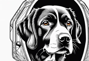 dog in space tattoo idea