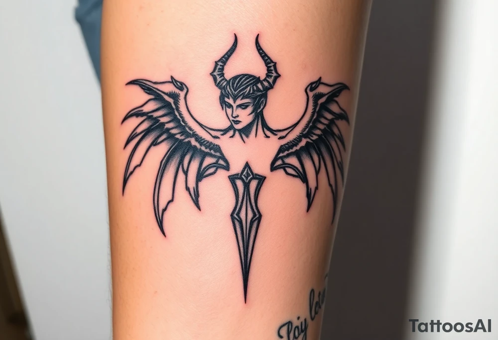 Lucifer as an angel beautiful tattoo idea