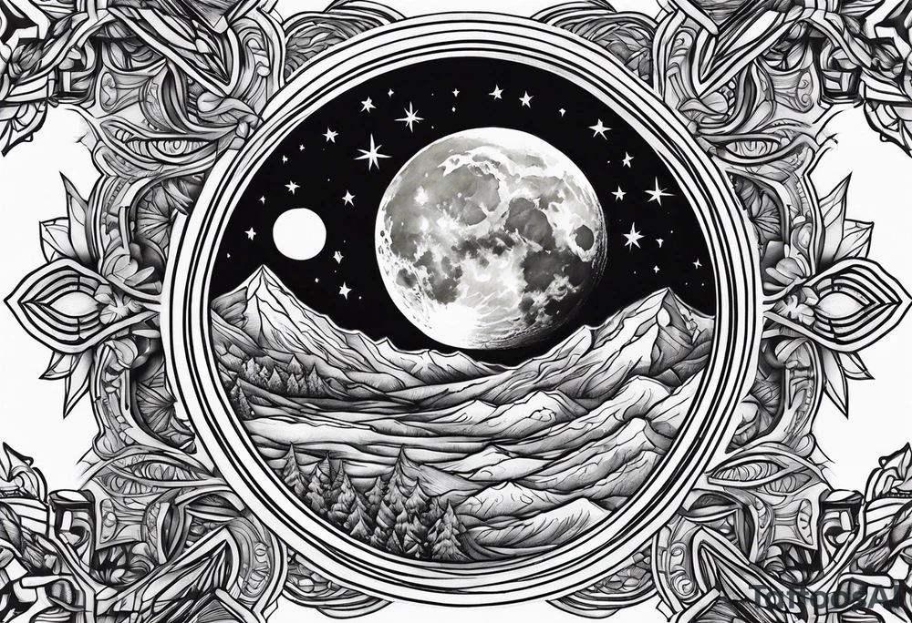 sacred moon tattoo idea