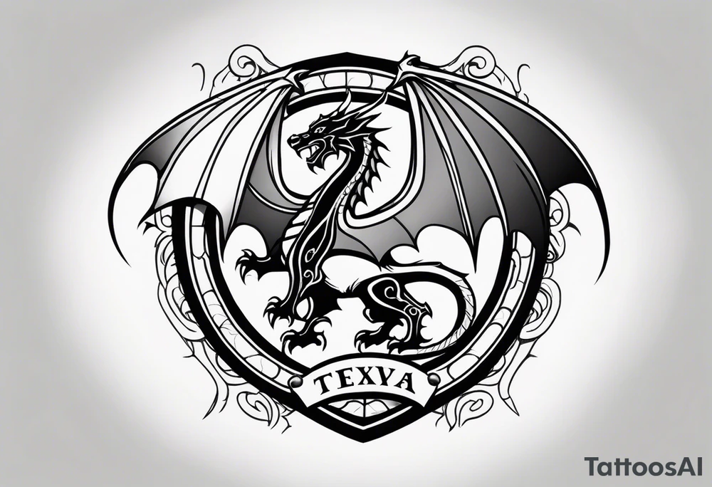 Welsh dragon holding a texas star as a shield tattoo idea Welsh dragon holding a texas star as a shield tattoo idea