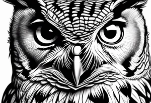 eastern screech owl mural tattoo idea