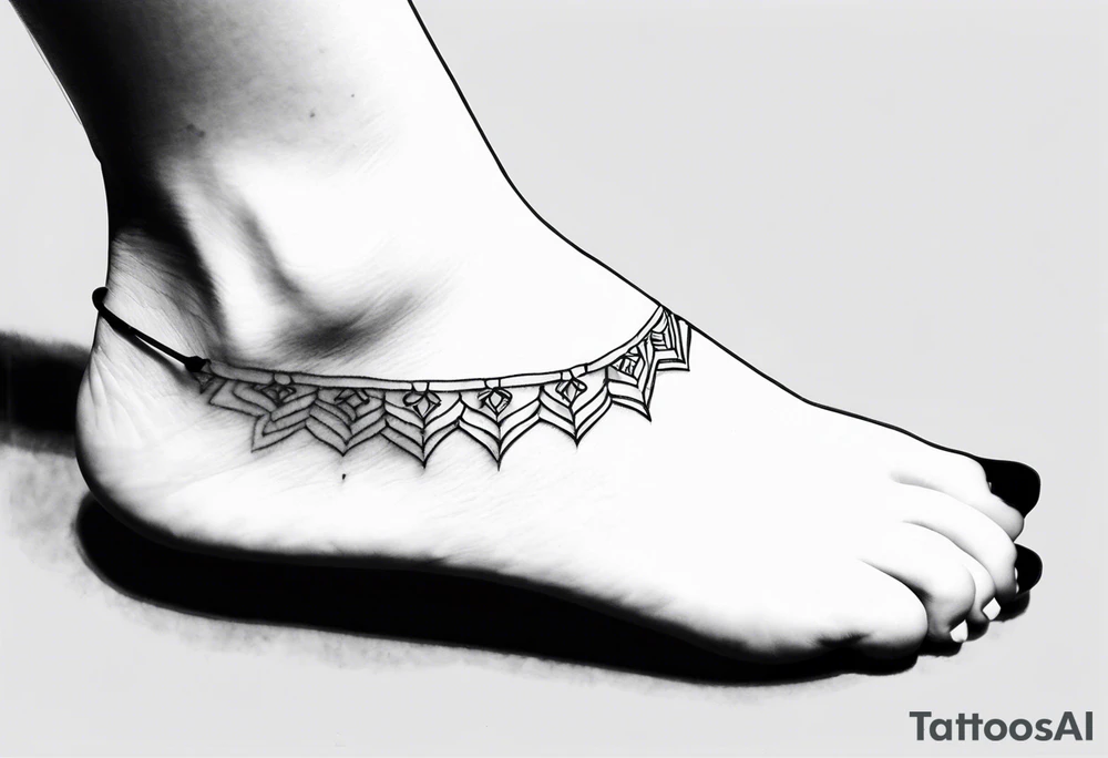 feminine ankle bracelet tattoo tattoo idea