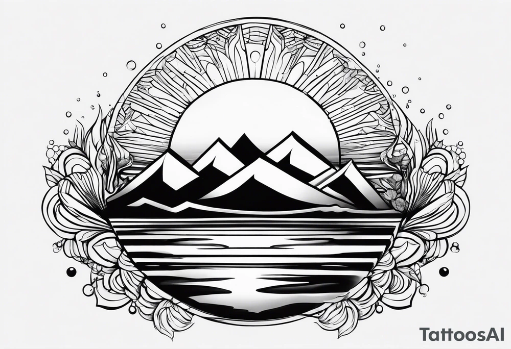Sol reflejado en el agua tattoo idea