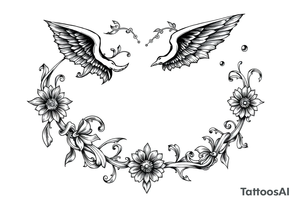 long mytical with ancient rhyme tattoo idea