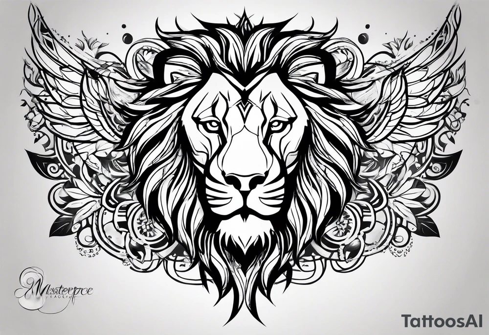 Add on to lion already in place tattoo idea