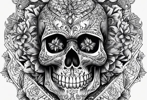 Diamond skull add gemstones tattoo idea