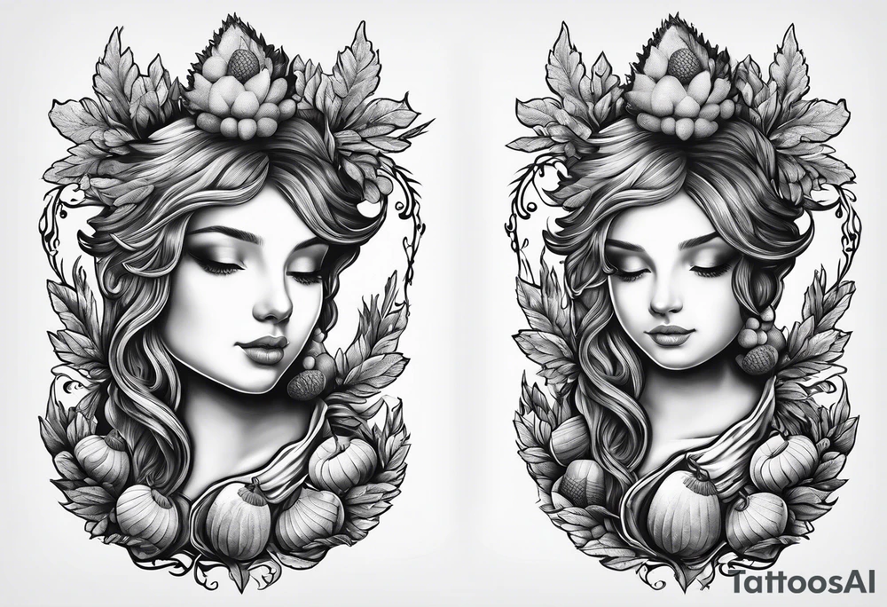 Acorn being carried by angel tattoo idea