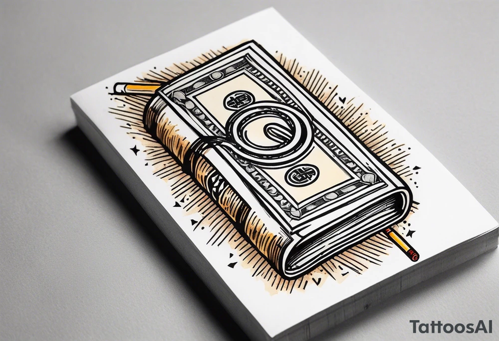 money made of cigarettes tattoo idea