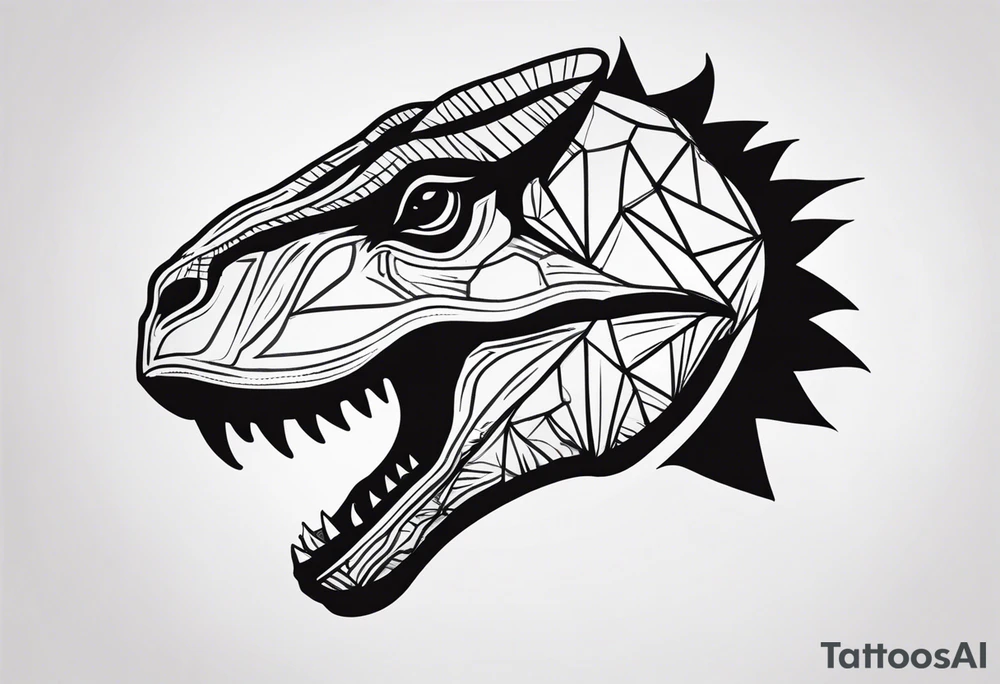 dinosaur head tattoo idea