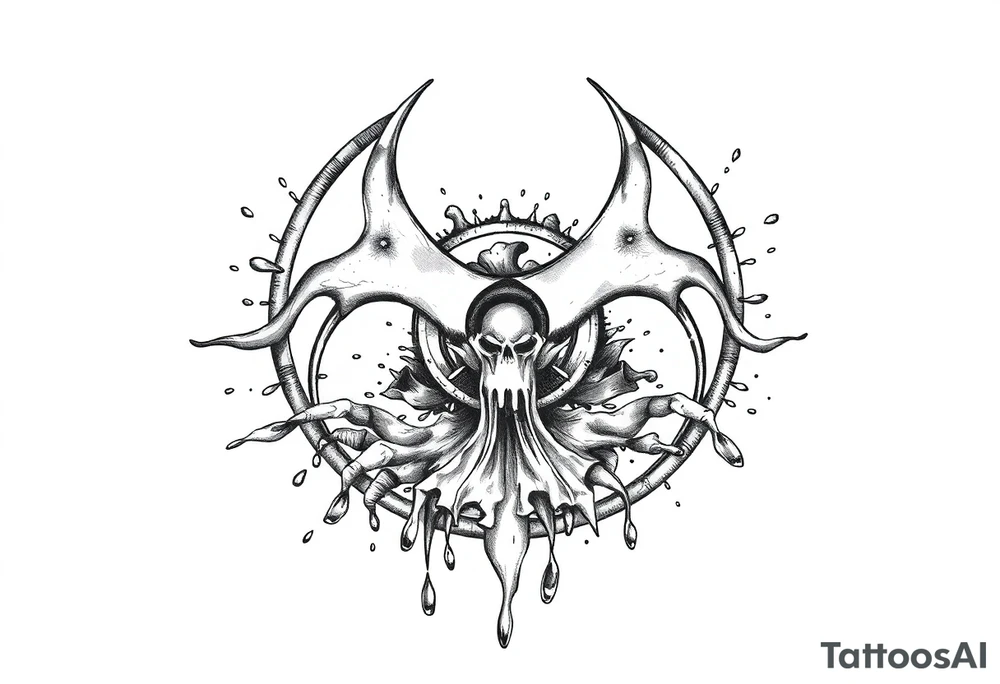 Contagion sign with toxic spill tattoo idea